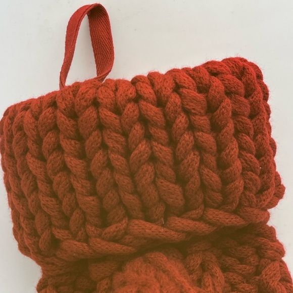 Pottery Barn Red Colossal Chunky Knit Christmas Stocking 7x15 Fully Lined - Picture 2 of 5
